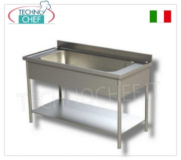 Topfwaschbecken mit Unterboden, Linea mit Tiefe 600 mm