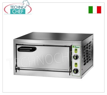 FIMAR – Elektrischer Pizzaofen für 1 Pizza, 40,4 x 40,5 cm große Kammer – 11 cm hoch, blinde Tür, mechanische Steuerung, Mod. MICRO1C