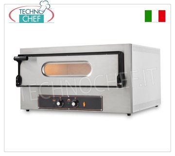 ELEKTROOFEN für 2 Pizzen, 1 Kammer mit den Maßen 61 x 52 cm, mechanische Steuerung, Kompaktversion