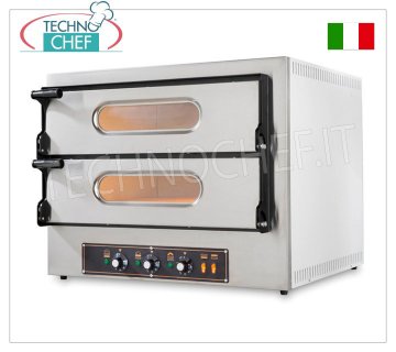 Elektrischer OFEN für 2+2 Pizzen, 2 Kammern mit den Maßen 61 x 51 cm, Compact Line, mechanische Steuerung