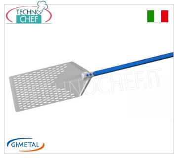 Gi-Metal - Perforierte Aluminiumschaufel für römische Zange, Blue Line, Grifflänge 60 cm