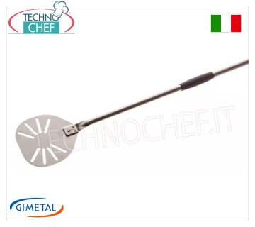 Gi.Metal - Perforierter Pizzaschieber aus Edelstahl, Alice-Linie, Grifflänge 120 cm