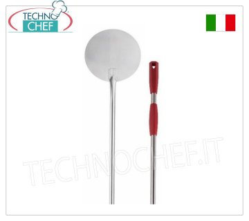 Runde Pizzaschaufel aus Edelstahl, Durchmesser 30 cm, mit Schiebegriff