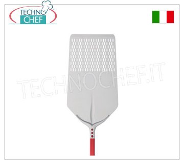 Rechteckige Pizzaschaufel. Perforiert 30x60 cm zum Backen aus Aluminium, Tulpenlinie