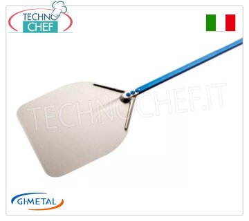 Gi.Metal - Rechteckiger Pizzaschieber aus Aluminium, Blue Line, Grifflänge 120 cm