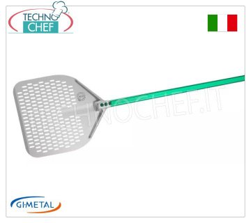 Gi.Metal - Rechteckiger Pizzaschieber aus Aluminium, glutenfreie Linie, Grifflänge 150 cm