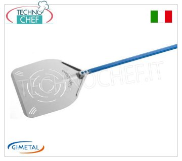 Gi.Metal - Rechteckiger Pizzaschieber aus perforiertem Aluminium, neapolitanische Linie, Grifflänge 150 cm