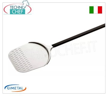 Gi.Metal - Rechteckiger Pizzaschieber aus perforiertem Aluminium, Alice-Linie, Grifflänge 120 cm