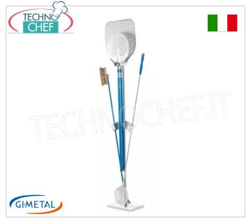 Gi-Metal – Schaufel, kleiner Schäl- und Bürstenhalter mit Marmorsockel, 4 Plätze – Mod.AC-BS200/1