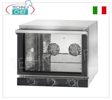 TECNODOM - Elektrischer Konvektionsofen für 4 GN1/1-Tabletts (325 x 530 mm) + GRILL, Maße 686 x 660 x 580 mm
