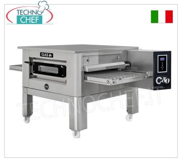 TECHNOCHEF - Gas-Tunnel-Pizzaofen mit 500-mm-Band, komplett mit Halterung, Mod.TUNNELC/50GAS