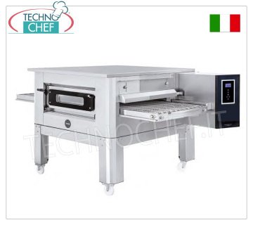 TECHNOCHEF - Elektrischer Tunnel-Pizzaofen mit 650-mm-Band, komplett mit Halterung, Mod.TUNNELC/65