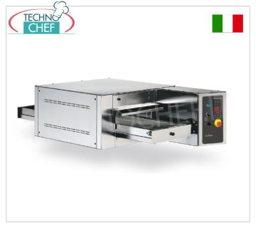 TECHNOCHEF – Elektrischer Tunnelpizzaofen mit 500 mm breitem Band, Ausbeute 40/46 Pizzen/Stunde, Mod.TCA