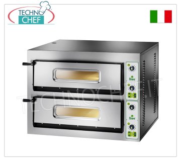 FIMAR – Elektrischer Pizzaofen für 4+4 große Pizzen, 2 unabhängige Kammern, ohne PYROMETER, Mod. FYL4+4