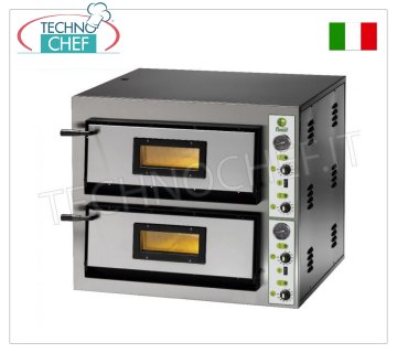 FIMAR – Elektrischer Pizzaofen für 4+4 Pizzen, 2 unabhängige Kammern mit den Maßen 61 x 61 cm, mechanische Steuerung, Mod. FME4+4