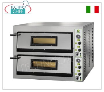 FIMAR – Elektrischer Pizzaofen für 4+4 große Pizzen, 2 unabhängige Kammern mit den Maßen 72 x 72 cm, mechanische Steuerung, Mod. FML4+4