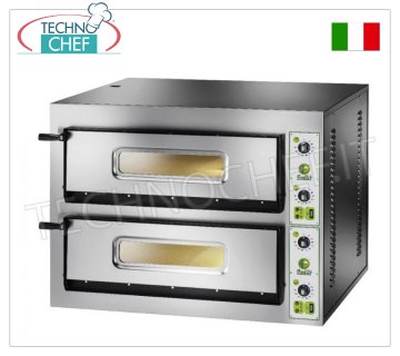 FIMAR - Elektrischer Pizzaofen für 6+6 große Pizzen, 2 unabhängige Kammern mit den Maßen 72x108 cm, ohne PYROMETER, mechanische Steuerung, Mod. FYL6+6