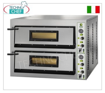 FIMAR – Elektrischer Pizzaofen für 6+6 große Pizzen, 2 unabhängige Kammern mit den Maßen 72 x 108 cm, mechanische Steuerung, Mod. FML6+6