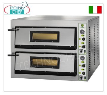 FIMAR - Elektrischer Pizzaofen für 9+9 35 cm Pizzen, 2 unabhängige Kammern 108x108 cm, Außenmaße 1370x1210x750h mm