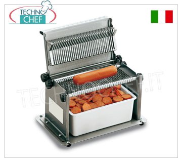 TECHNOCHEF - Manueller Wurstschneider aus Edelstahl mit 34 Klingen, Schnittstärke 6 mm, Mod.TW6