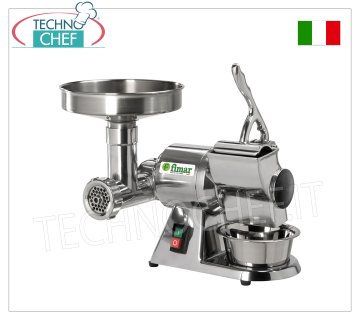 Fimar - Fleischwolf-Reibe „Typ 8“, semiprofessionell, mit abnehmbarem Aluminium-Fleischwolf