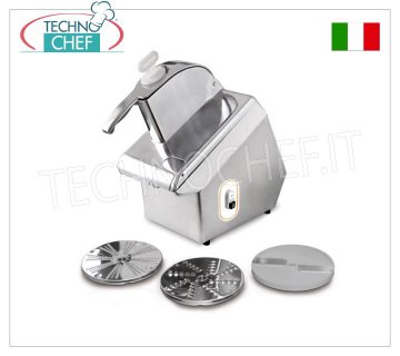 Professioneller elektrischer Tisch-Gemüseschneider + 3-Scheiben-Kit, TITANIUM-Linie, Maße 261 x 604 x 522 mm,