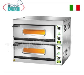FIMAR - Elektrischer Pizzaofen für 6+6 Pizzen, 2 unabhängige Kammern mit den Maßen 66x99,5 cm, ohne PYROMETER, mechanische Steuerung, Mod. FES6+6
