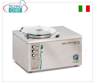Semiprofessioneller Chargengefrierschrank aus Edelstahl, Serie Chef I-Green, 3 l Fassungsvermögen, Mod. GELATOCHEF3LAUTOMATIC