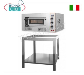 Gas-Pizzaofen für 4 Pizzen, 62x62 cm große Kammer, MECHANISCHE Steuerung,