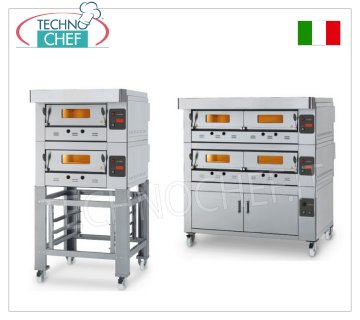Modularer Gas-Pizzaofen, ECO GAS-Linie, Kammer für 6 Pizzen 61 x 94 cm mit feuerfester Platte