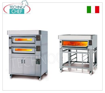 Elektrischer modularer Pizzaofen, EURO CLASSIC-Linie, Kammer für 9 Pizzen mit den Maßen 93 x 93 cm, vollständig aus feuerfestem Material