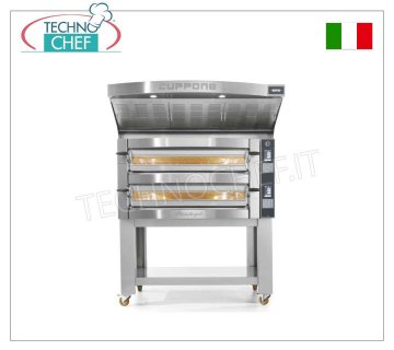 CUPPONE – Elektroofen für 4 Pizzas, Ø 35 cm – KAMMER 720 x 720 x 140 cm, Mod. MICHELANGELO