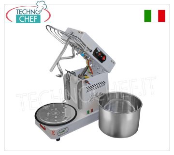 Famag Grilletta - Spiralkneter mit hoher Flüssigkeitszufuhr, 5 kg (8-Liter-Schüssel), 10 Geschwindigkeiten, Maße 475 x 260 x 390 mm