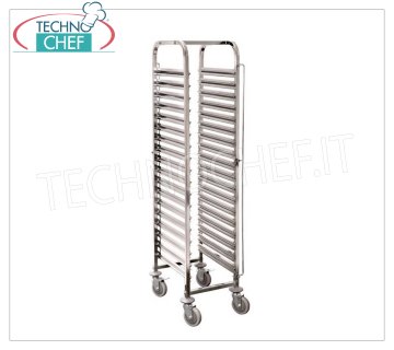 Tablettwagen aus Edelstahl für 15 GN 1/1 Tabletts, Mod.TT15GN11Z