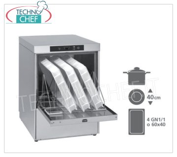 Geschirrspüler mit elektronischer Gerätespülmaschine, 50x60 cm Korb, Doppeldosierer, Dreiphasen-Multipower