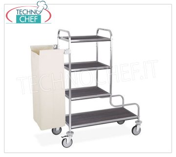Wäschewagen, 4 Regale, Wäschesack, Größe cm.140x52x137h