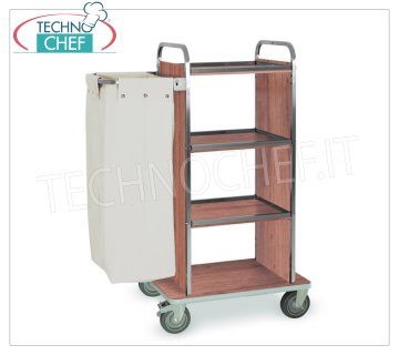 Wäschewagen, 4 Böden, Wäschesack, Seitenwände, 2 gebremste Räder