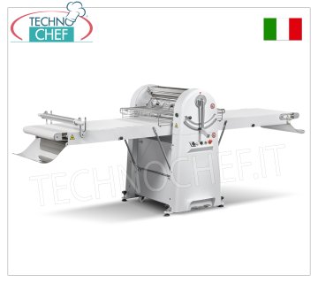 Teigausrollmaschine mit 140x60 cm großen Bändern, ausziehbaren Tischen, Mod. SF-600-140