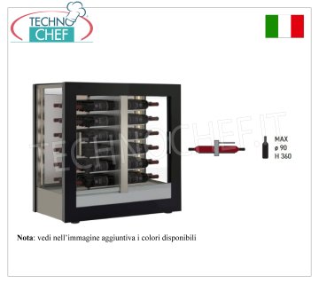 CELLAR-TECA für WEIN, Kapazität 48 Flaschen, horizontal, statisch belüftet, 3 Glasseiten, Maße 874 x 568 x 910 mm