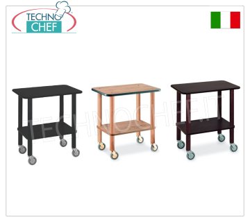 Servierwagen Gueridon aus Massivholz und Melaminböden, Maße 710 x 460 x 780 mm