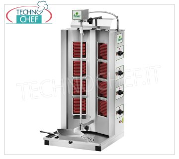 GYROS ELETTRICO con 4 RESISTENZE, asta di cottura 320 mm