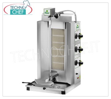 GAS-GYROS mit 6 BRENNERN, 520 mm hoher Grillstab