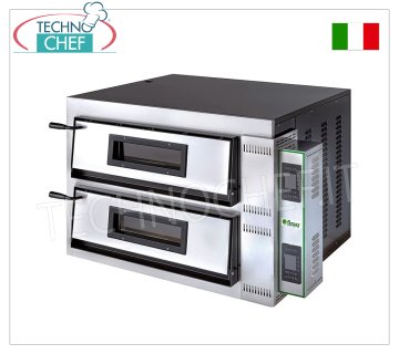 FIMAR - Elektrischer Pizzaofen für 4+4 35cm Pizzen, 2 unabhängige 72x72cm Kammern,