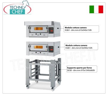 Gas-Pizzaofen für 6 Pizzen à 300 mm, Kammer 610x940 mm