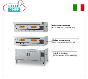 Gas-Pizzaofen für 12 300-mm-Pizzen, 1230 x 930 mm Kammer