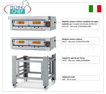 Gas-Pizzaofen für 12 300-mm-Pizzen, 1230 x 930 mm Kammer