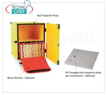 GI.METAL - Pizza Transport Box, Mod. 102393 Nicht isolierte Pizzaschachtel mit zentralem Regal für 2 Thermobeutel, Abmessung 47 x 47 x 52 h
