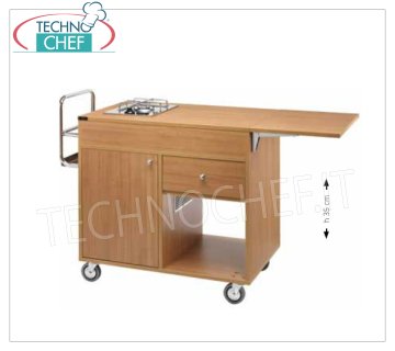 Forcar - FLAMMENWAGEN AUS HOLZ, 2 Brenner, Mod.CF1201