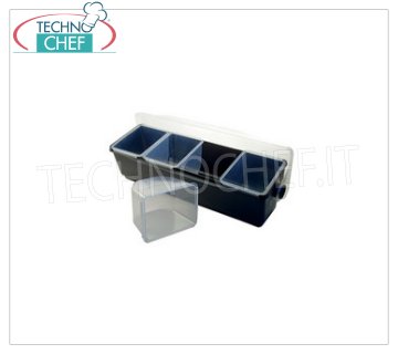 Gewürzhalter Kunststoffbehälter, 4 Fächer mit Deckel