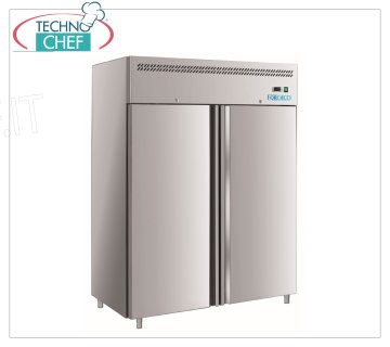 Forcold – 2-türiger Kühlschrank, mit Monoblock, Stecksystem, 1300 l, Klasse D, Mod.M-GN1410TN-FC 2-türiger Kühlschrank, mit Monoblock, Stecksystem, lt. 1300, Temp. +0°/+8°C, ÖKOLOGISCH in Klasse D, Gas R290, belüftet, Gastronorm 2/1, V.230/1, Kw. 0,508, Gewicht 164 kg, Abm.mm.1480x830x2010h.